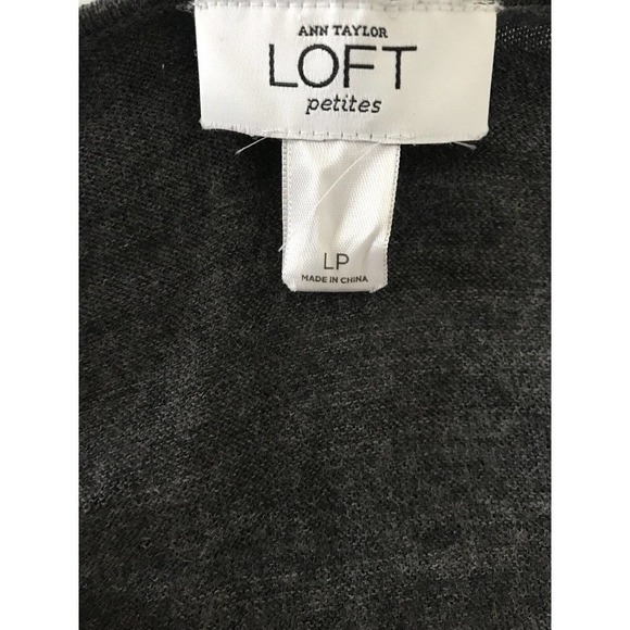 Ann Taylor Loft | Plunging Neckline Wool Sweater Women Large Ruffle Long Sleeves - Picture 7 of 7